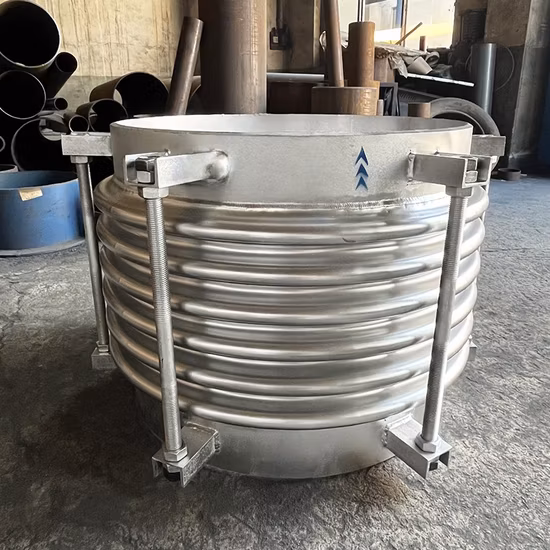Compensatore a soffietto metallico flangiato in acciaio inox con compensatore ondulato